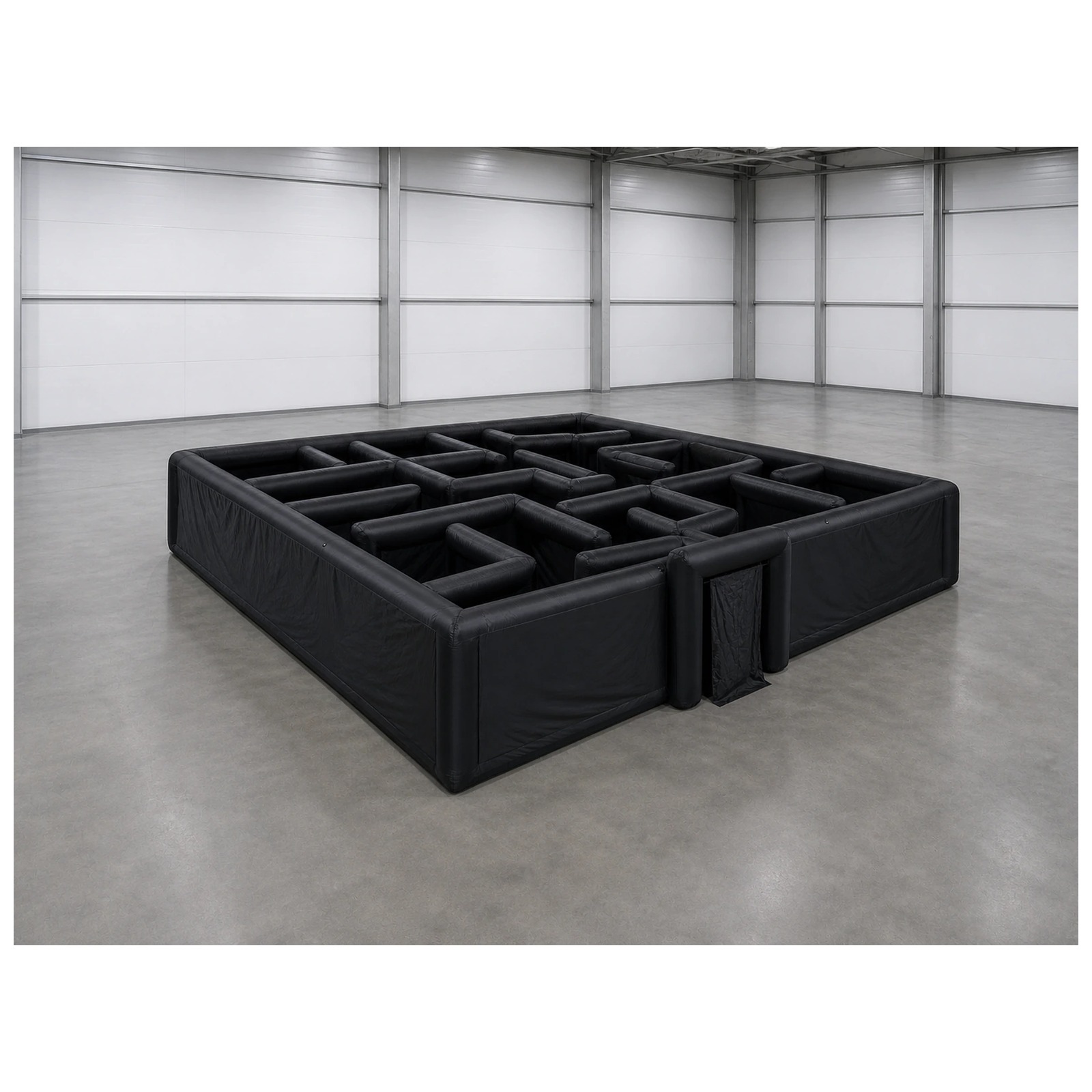 Kids Party Games - Grand labyrinthe gonflable noir uni 12x12m