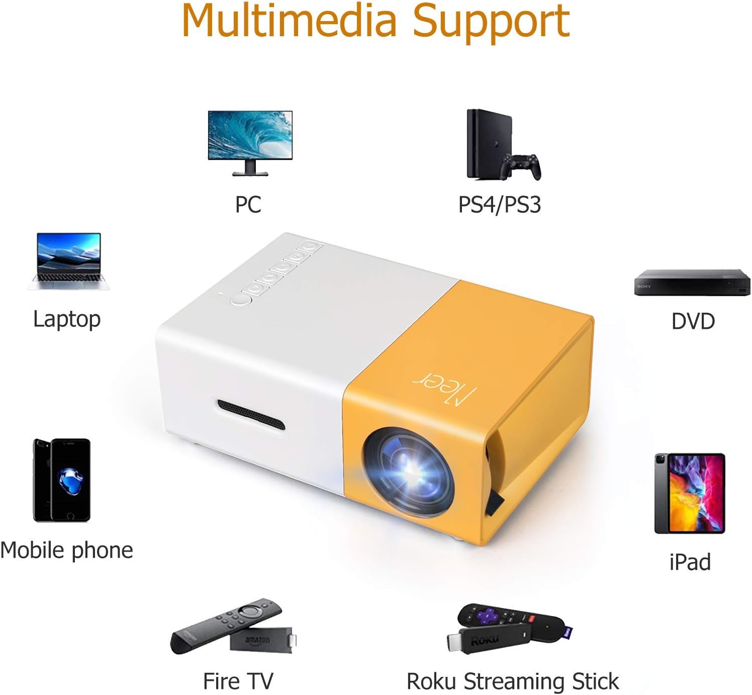 Party Games Android - Mini projecteur, projecteur vidéo LED LCD